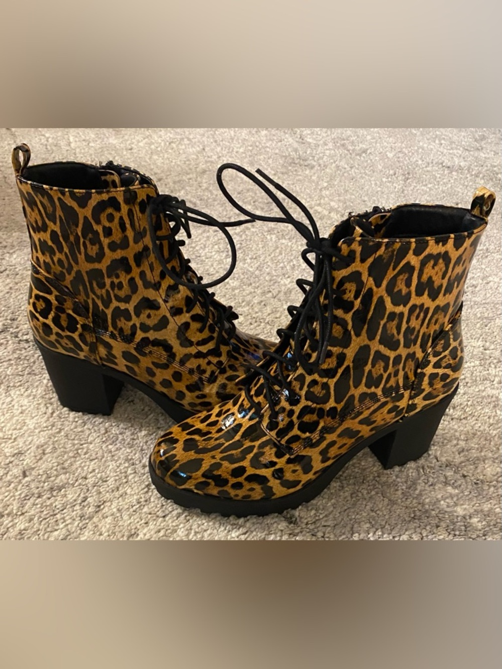 MIA Leopard Print Combat Boots Size 9.5 ๐ค๐ค - Picture 2 of 8